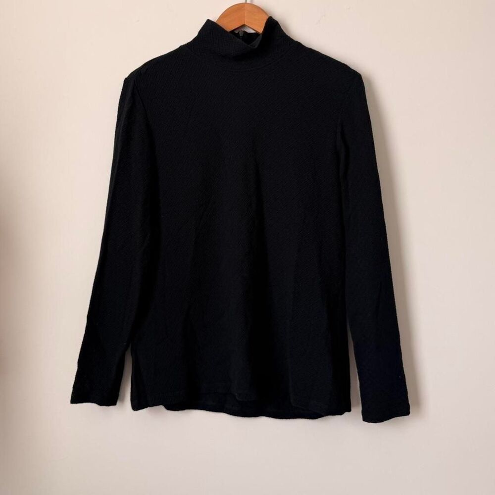 J Mclaughlin Mock Neck Black Long Sleeve Size L